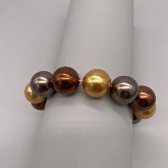 Ball Beaded Stretch Bangle Bracelet Multicolor Casual College Work Minimalist - Picture 4 of 4